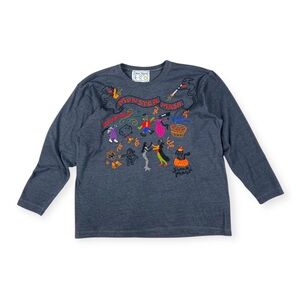 Swan Magic Vintage 1996 Embroidered Halloween Monster Mash Long Sleeve Shirt